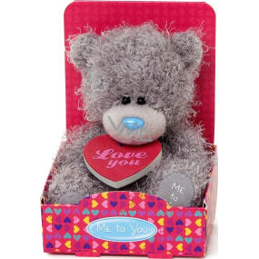 Ich zu dir Teddybär mit einem Love You Herz mit einer 13,5 cm Plakette