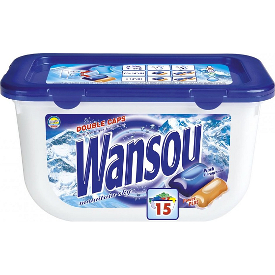 Wansou Doppelkappen Mountain Sky Universal-Zweikammer-Gelwaschkapseln 15 Stück x 25 g