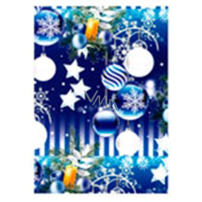Ditipo Geschenkpapier 70 x 200 cm Weihnachten Luxus blau Silber Ornamente