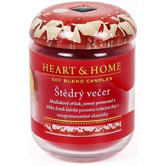 Heart & Home Heiligabend Soja Duftkerze Medium brennt bis zu 30 Stunden 110 g