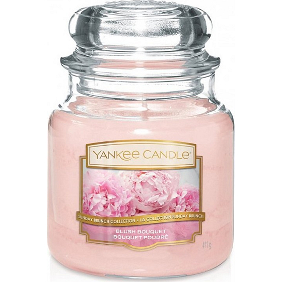 Yankee Candle Blush Bouquet - Duftkerze Rosa Blumenstrauß Classic mittleres Glas 411 g