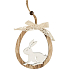 Ovaler Hase zum Aufhängen von Holz 11 cm