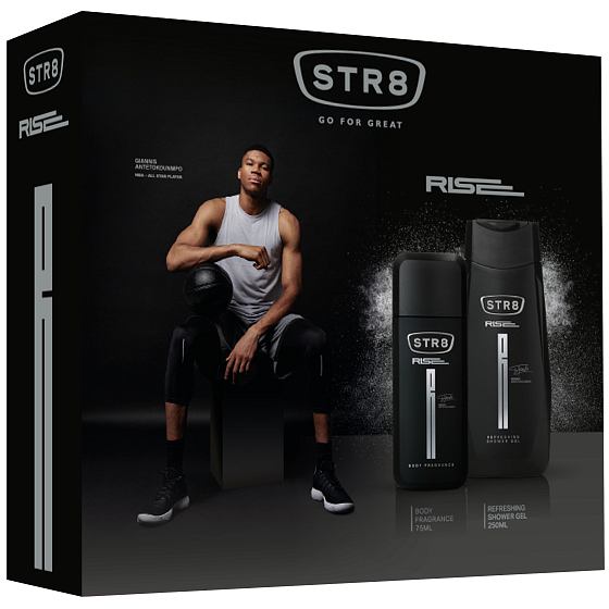 Str8 Rise parfümiertes Deodorantglas für Männer 75 ml + Duschgel 250 ml, Kosmetikset
