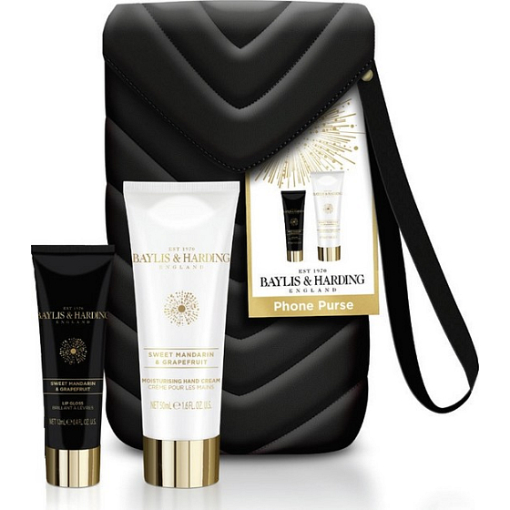 Baylis & Harding Sweet Tangerine und Grapefruit Handcreme 50 ml + Lipgloss + Beutel, Kosmetikset