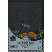 Anti-Stress entspannende schwarze Malbuch Tiere 21 x 30 cm, 4 Stück