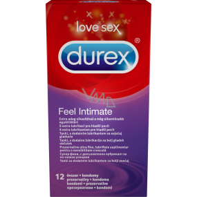 Durex Feel Intimate Kondom dünn mit extra Schmierung Nennweite: 56 mm 12 Stück