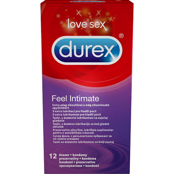 Durex Feel Intimate Kondom dünn mit extra Schmierung Nennweite: 56 mm 12 Stück