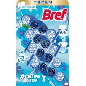 Bref Color Me Time Edition eMail Checker WC-Block für hygienische Sauberkeit und Frische Ihrer Toilette, Farben Wasser blau 4 x 50 g