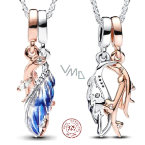 Charm Sterling Silber 925 Feder Anhänger 2in1, Tierarmband Anhänger Charm Sterling Silber 925 Feder Anhänger 2in1, Tierarmband Anhänger