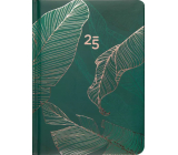 Albi Tagebuch 2025 wöchentlich - Grüne und goldene Blätter 12 x 16,8 x 1,5 cm