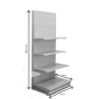 Ozap Regal ältere Variante grau Höhe 212 cm + 4 Regalböden 90 x 40 cm