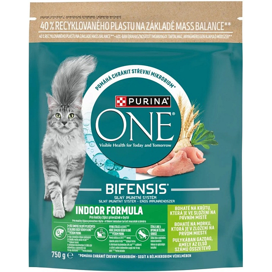 Purina ONE Bifensis Indoor Granulat für Katzen mit Truthahn und Getreide 750g