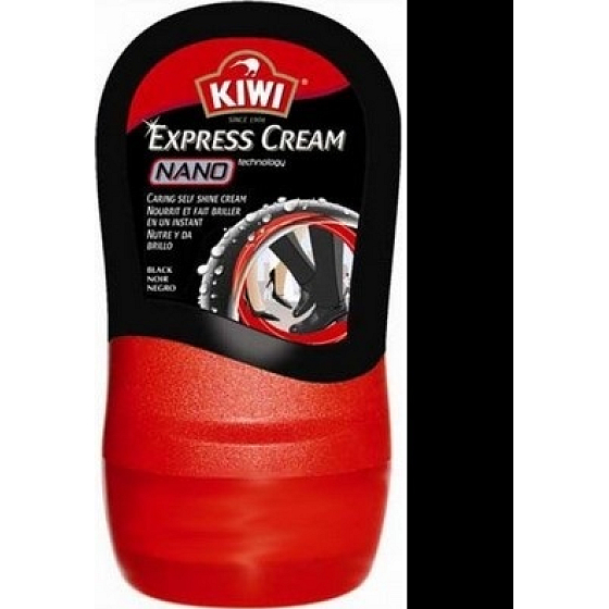 Kiwi Express Cream schwarze selbstpolierende Schuhcreme mit einem Schwamm von 50 ml