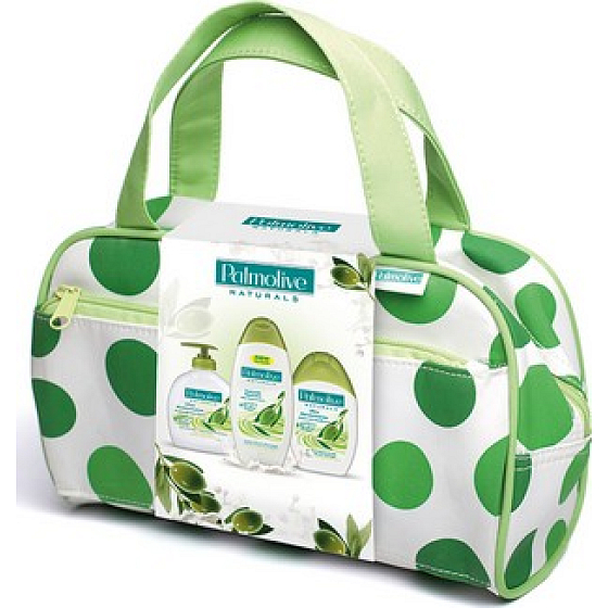 Palmolive Naturals Olivenmilch Duschgel 250 ml + Badeschaum + Seife + Beutel, Kosmetikset