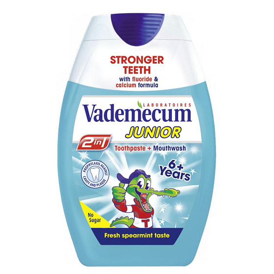 Vademecum Junior Spearmint 2in1 Zahnpasta und Mundwasser in einem für Kinder 75 ml
