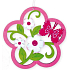 Blume rosa geschnitzt, zum Aufhängen 18 cm