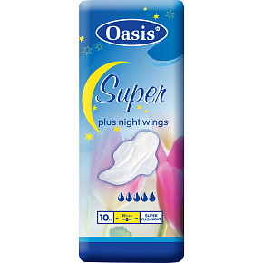 Oasis Super Plus Night Wings Damenbinden, 10 Stk.