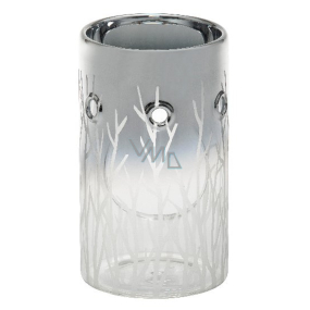 Yankee Candle Forest Glow Aroma Lampenglas mit Platinsilber Farbverlauf 15 x 8 cm