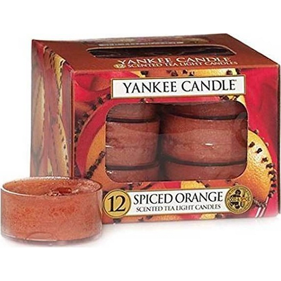 Yankee Candle Spiced Orange - Orange mit einer Prise Teelicht mit Gewürzduft 12 x 9,8 g