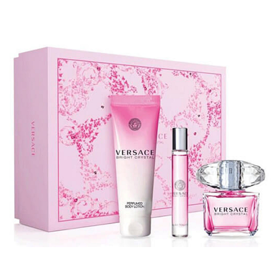 Versace Bright Crystal Eau de Toilette für Frauen 90 ml + Duschgel 150 ml + Eau de Toilette 10 ml, Geschenkset