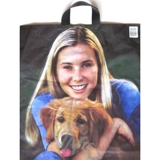 Presse Plastikbeutel 45 x 50 cm Mädchen und Hund 1 Stück