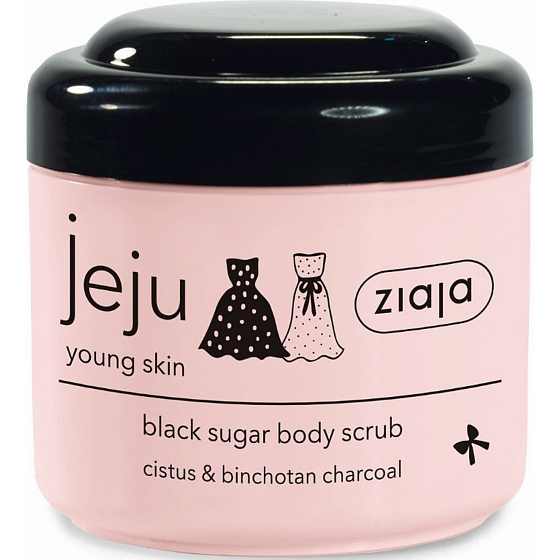 Ziaja Jeju Schwarzzucker-Körperpeeling mit entzündungshemmender und antibakterieller Wirkung 200 ml