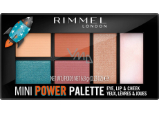 Rimmel London Mini Power Palette Lidschatten, Lippen und Gesichtspalette 004 Pioneer 6,8 g