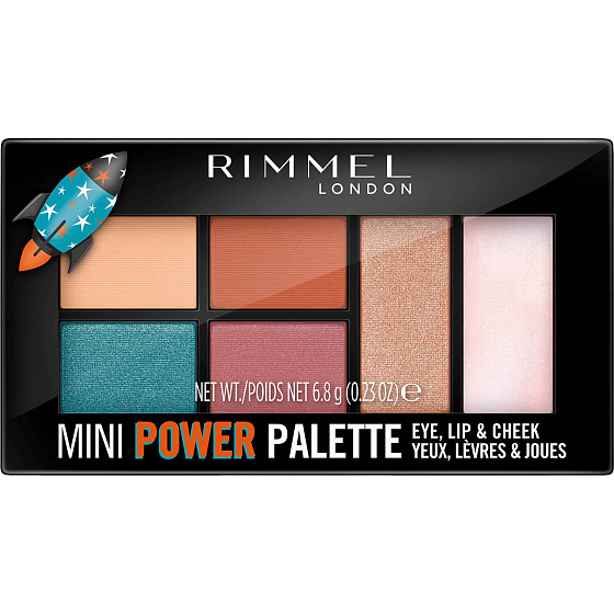 Rimmel London Mini Power Palette Lidschatten-, Lippen- und Gesichtspalette 004 Pioneer 6,8 g