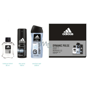 Adidas Dynamic Pulse Aftershave 50 ml + 3 in 1 Duschgel für Körper und Haare 250 ml + Deospray 150 ml, Kosmetikset