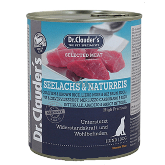 Dr. Clauders Kabeljau mit Fleisch und Reis Komplettes Super-Premium-Futter für erwachsene Hunde 800 g