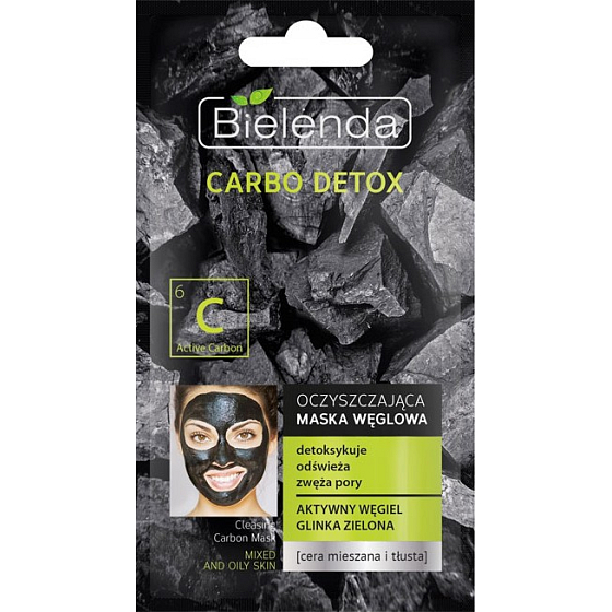Bielenda Carbo Detox Reinigungs- und Entgiftungsmaske zur Kombination mit fettiger Haut 8 g