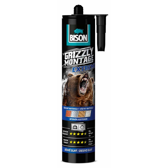 Bison Grizzly Montage Extreme Weiß starker und schneller Montagekleber 435 g