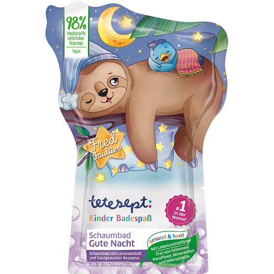 Tetesept Gute Nacht Badewanne mit lila Effekt für Kinder 40 ml