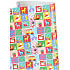 Zöwie Geschenkpapier 70 x 200 cm Bambini bunte Quadrate - Schneemann, Zug, Pferd