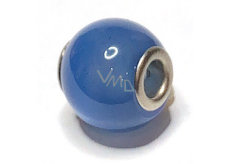 Quarz blau Anhänger rund Naturstein 14 mm, Loch 4,2 mm 1 Stück, der perfekte Heiler