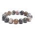 Achat Botswana grau mattes Armband elastischer Naturstein, Kugel 10 mm / 16-17 cm, bringt Erfolg ins Leben