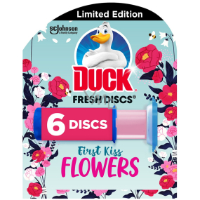 Duck Fresh Discs First Kiss Flowers Toilettengel für hygienische Sauberkeit und Frische in der Toilette 36 ml