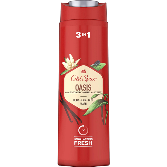 Old Spice Oasis 3in1 Duschgel für Gesicht, Körper und Shampoo für Männer 400 ml