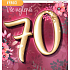 Nekupto Karte 70 Jahre Jubiläum 150 x 150 mm Happy Birthday lila