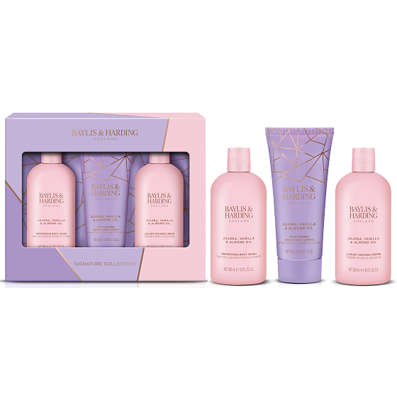 Baylis & Harding Jojoba und Vanille Duschgel 300 ml + Duschcreme 300 ml + Körperlotion 200 ml, Kosmetikset für Frauen