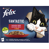 Felix Fantastic kapsičky pro kočky s Hühnchen, Rind, Kaninchen a Lamm, 12 × 85 g