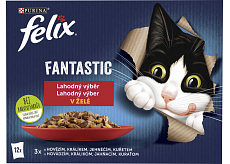 Felix Fantastic kapsičky pro kočky s Hühnchen, Rind, Kaninchen a Lamm, 12 × 85 g