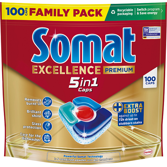 Somat Tab облаки для посудомоечных машин Excellence 5v1, 110 ks