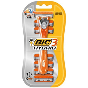 Bic Hybrid 3 Herrenrasierer + 6 Ersatzklingen, 1 Stück
