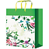 Engel Geschenk Papiertüte 32 x 26 x 12,7 cm grün mit Blumen