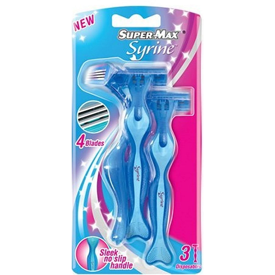 Super-Max Syrine 4-Klingen-Rasierer für Frauen 3 Stück