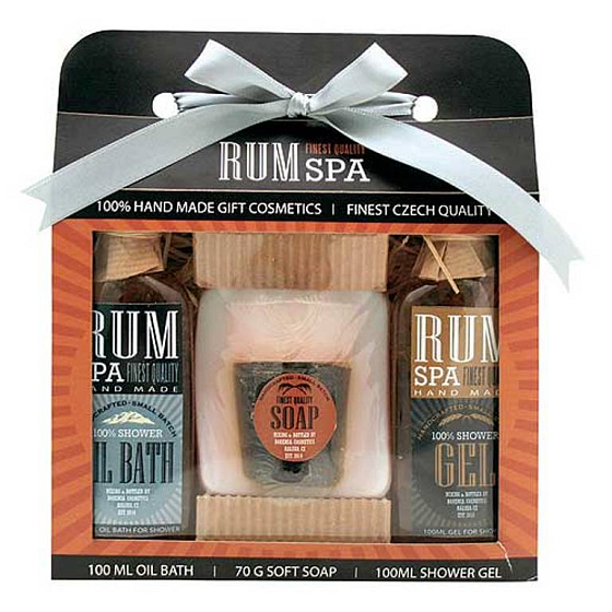 Bohemia Gifts Rum Kosmetik Duschgel 100 ml + handgemachte feste Seife (Schuss) + Ölbad 100 ml, Kosmetikset