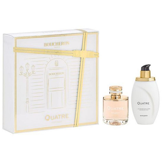 Boucheron Quatre Femme parfümiertes Wasser 100 ml + Körperlotion 200 ml, Geschenkset