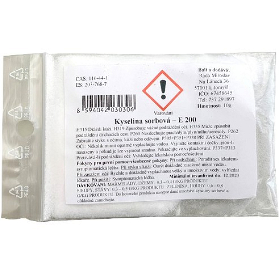 Sorbinsäure E 200 für Lebensmittel 10 g