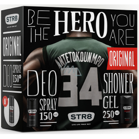 Str8 Original Duschgel für Männer 250 ml + Deodorant Spray 150 ml, Kosmetikset